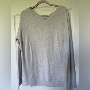 Athleta Light Gray V-Neck Top
